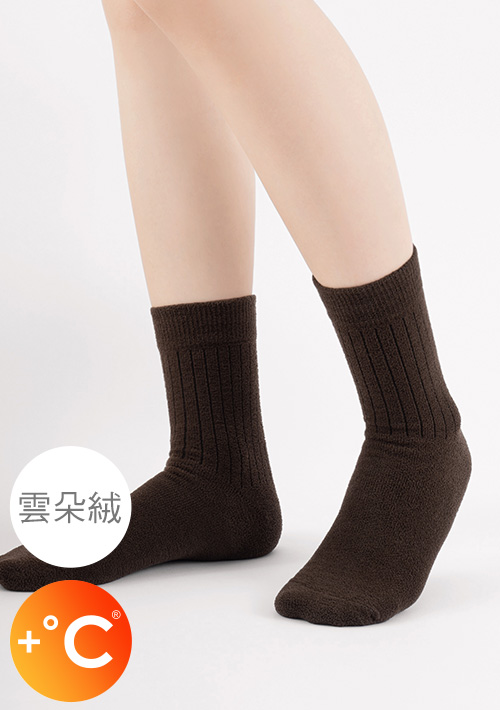 +℃ 雲朵絨保暖中筒襪