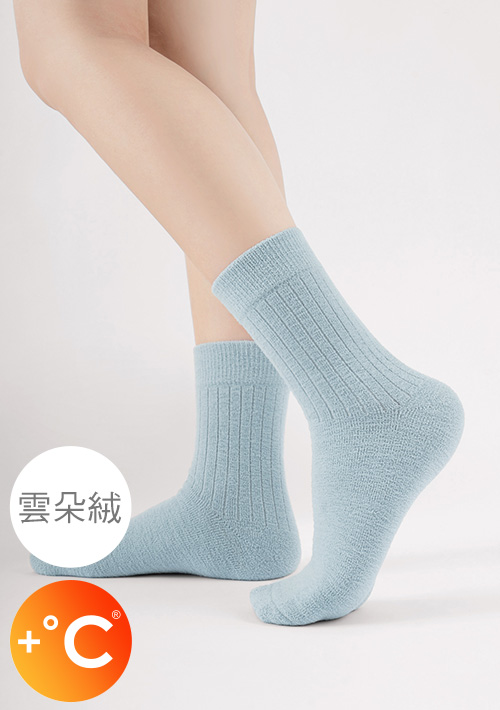 +℃ 雲朵絨保暖中筒襪