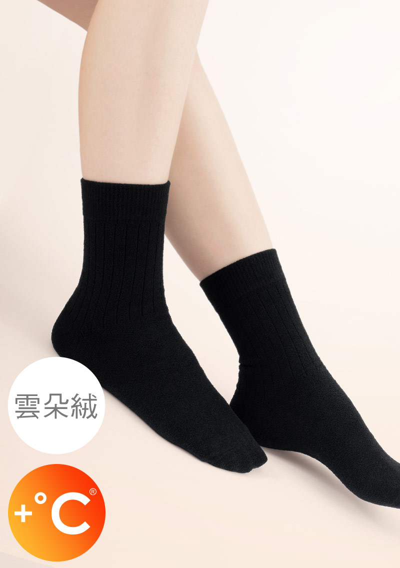 +℃ 雲朵絨保暖中筒襪