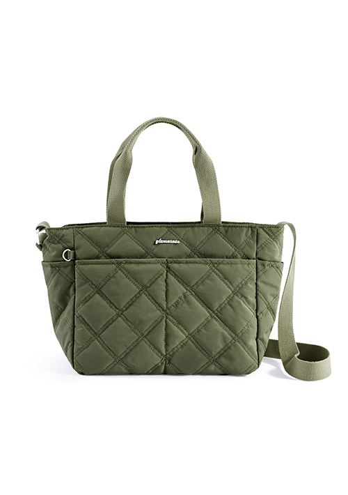 菱格縫線防潑水兩用尼龍手提包