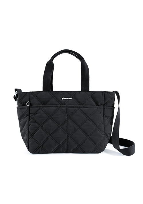 菱格縫線防潑水兩用尼龍手提包