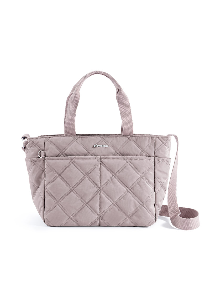 菱格縫線防潑水兩用尼龍手提包