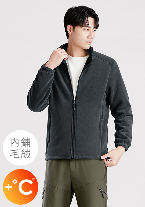 +℃ 暖暖毛絨抗寒保暖立領外套-男裝