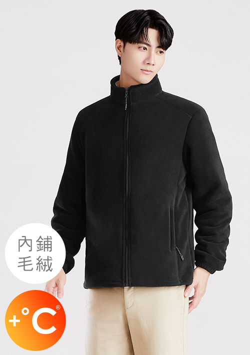 +℃ 暖暖毛絨抗寒保暖立領外套-男裝