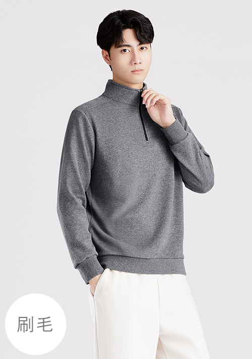 保暖.MIT永續環保材質-立領開襟刷毛上衣-男裝
