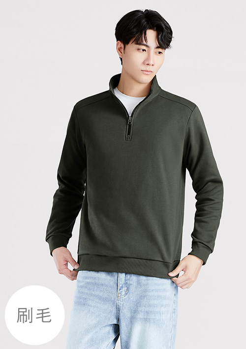 保暖.MIT永續環保材質-立領開襟刷毛上衣-男裝