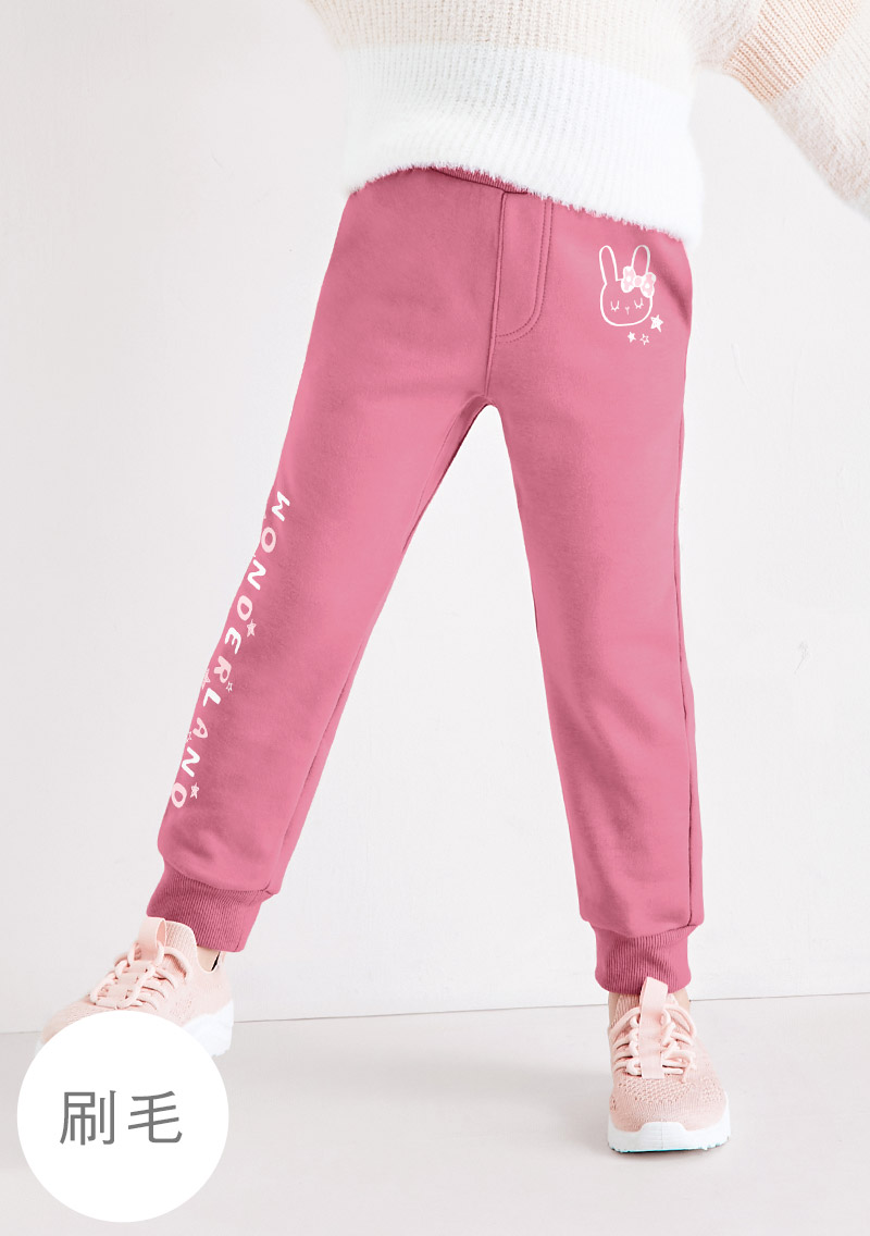 保暖.MIT永續環保材質-星動印花刷毛束口褲-童裝