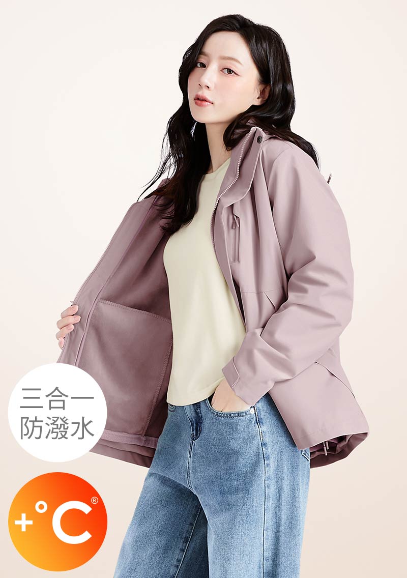 +℃ 全能3in1-石墨烯厚絨防潑水防寒征鋒外套