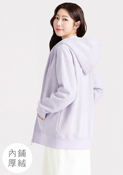 暖暖絨休閒寬版連帽外套