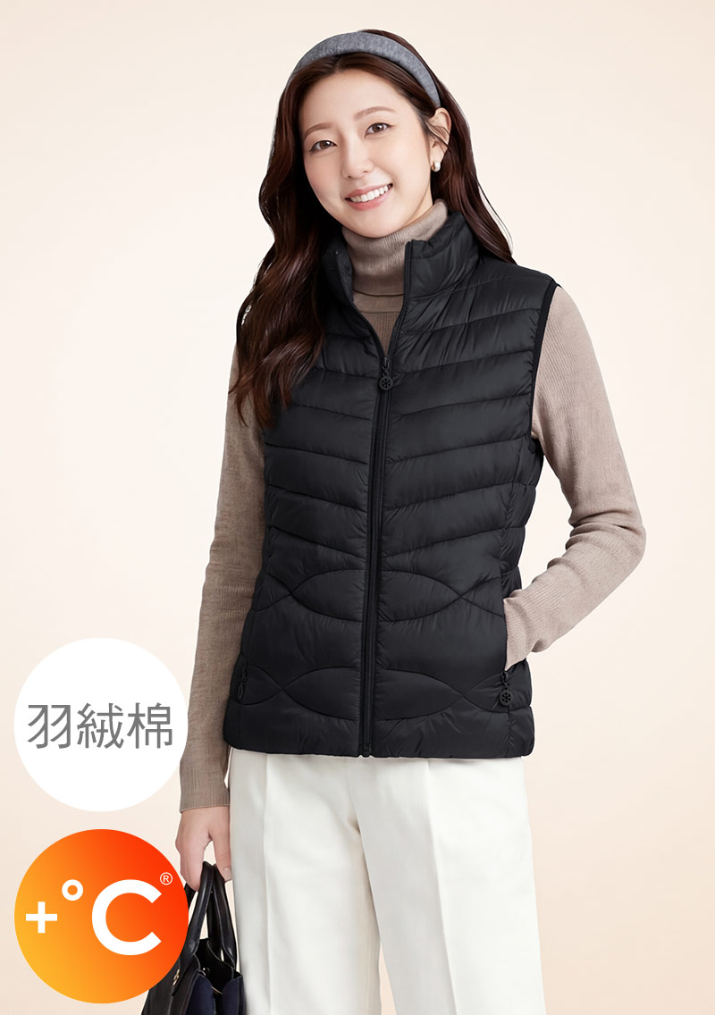 +℃ 科技羽絨棉立領背心