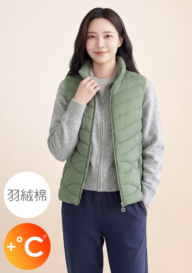 +℃ 科技羽絨棉立領背心