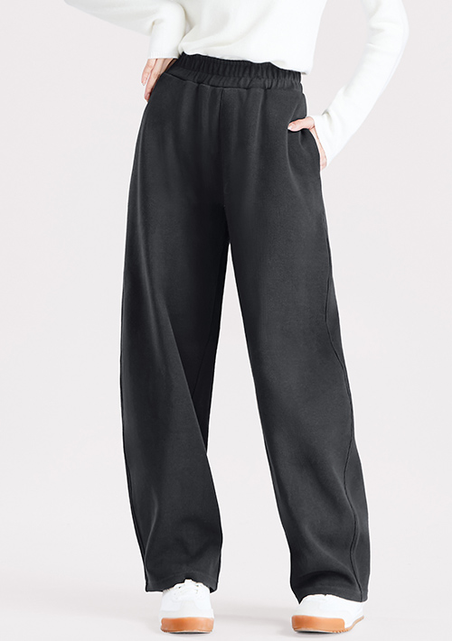 厚磅羅紋繭型鬆緊長褲