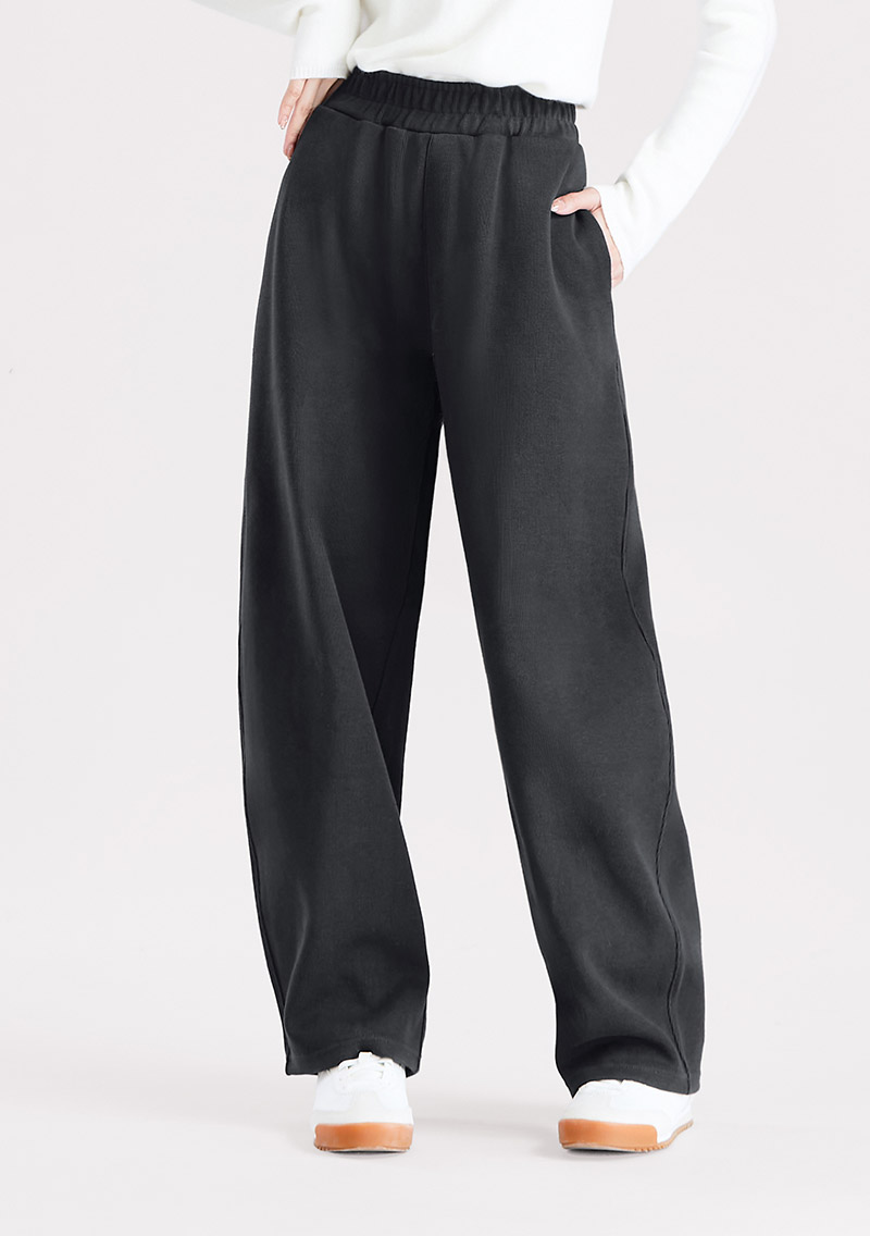 厚磅羅紋繭型鬆緊長褲