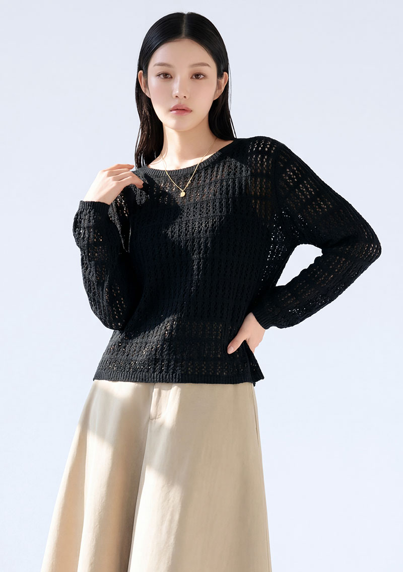 鏤空針織柔美上衣