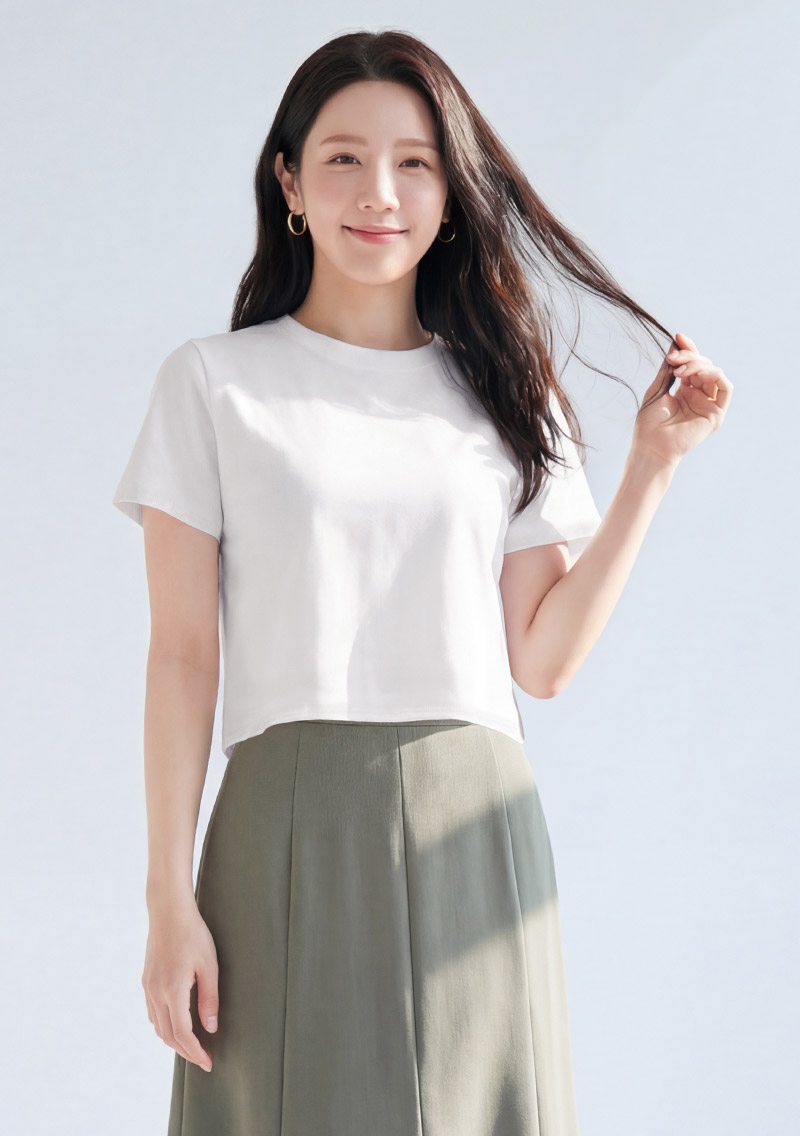 柔棉彈力短版上衣