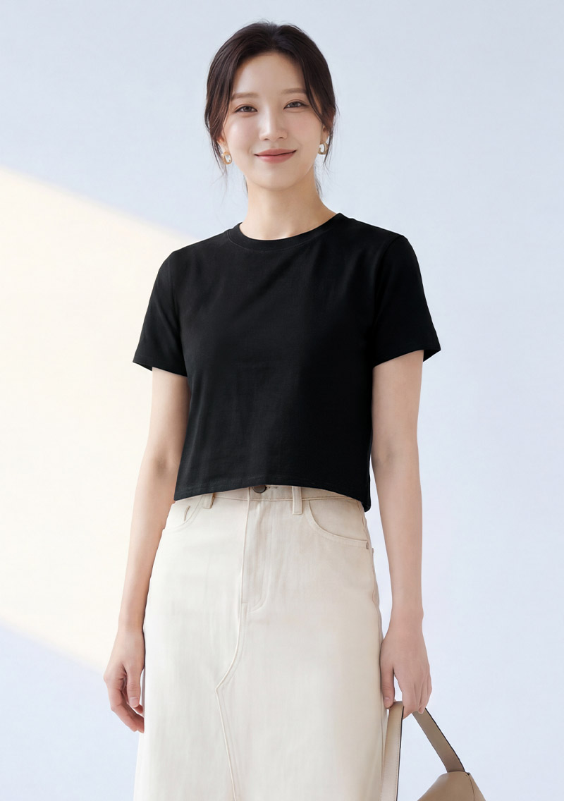 柔棉彈力短版上衣