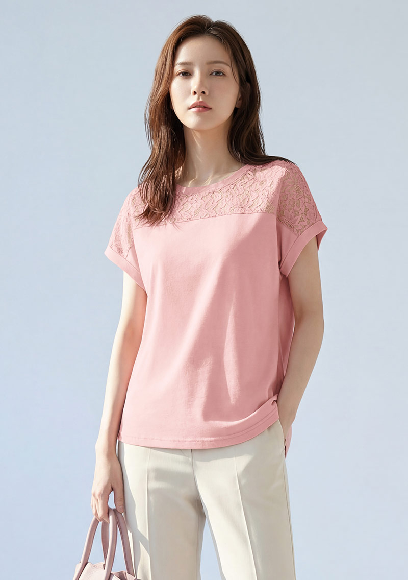 【限時$260】特級四面彈性蕾絲法式袖上衣