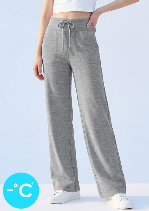 -°C 冰感莫代爾高腰包覆涼感直筒褲