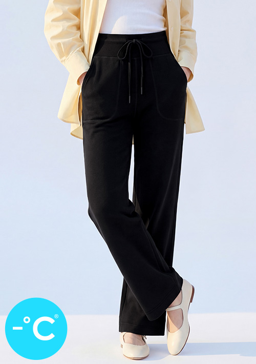 -°C 冰感莫代爾高腰包覆涼感直筒褲