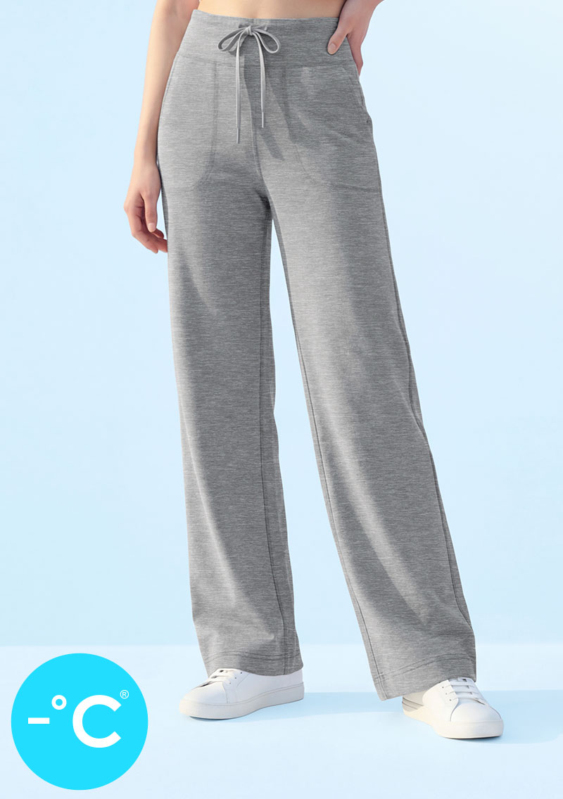 -°C 冰感莫代爾高腰包覆涼感直筒褲