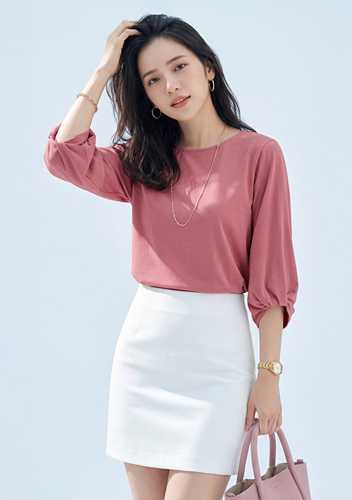 EasyCare 扭結七分袖上衣