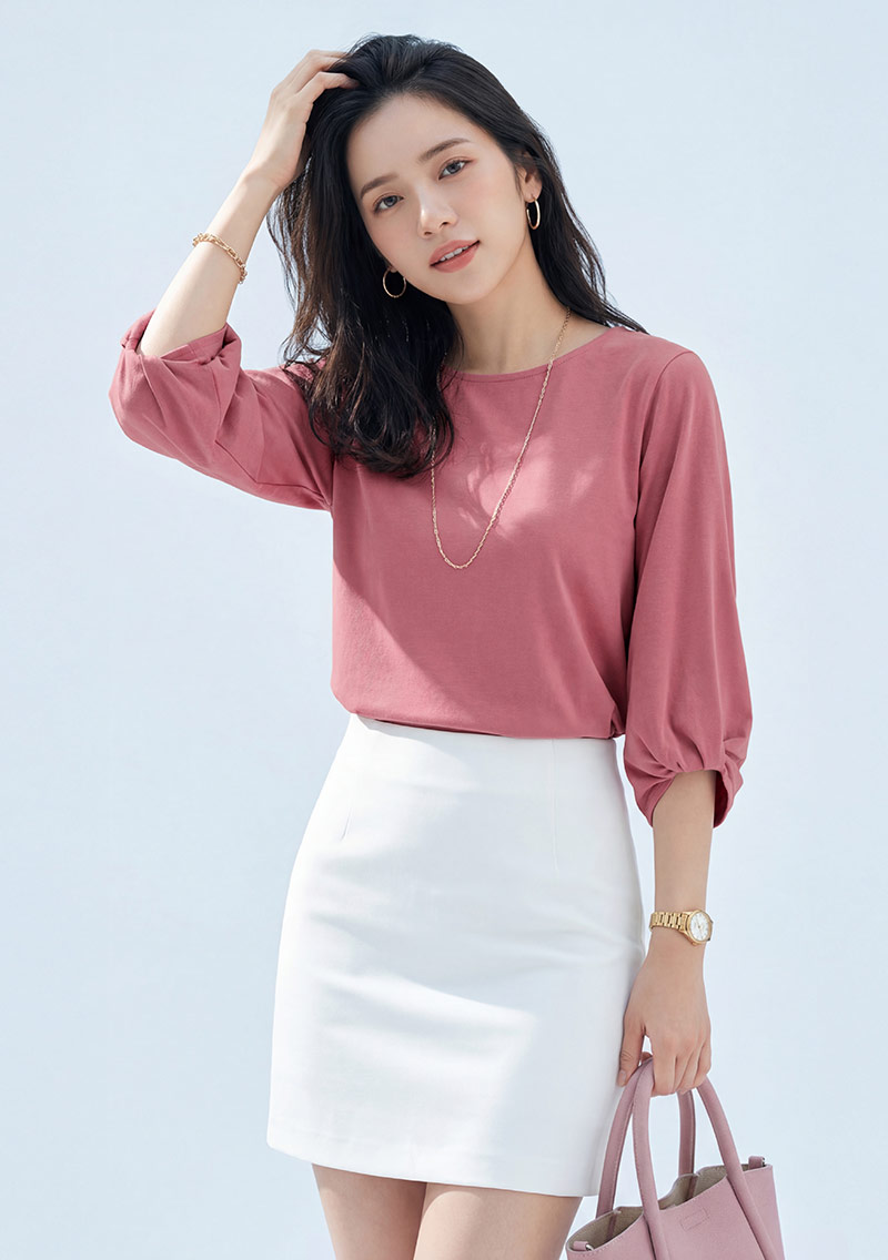 EasyCare 扭結七分袖上衣