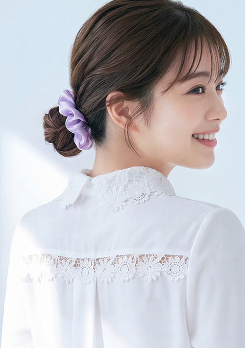 法式微光歐根紗髮圈