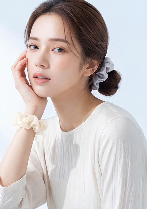 法式微光歐根紗髮圈