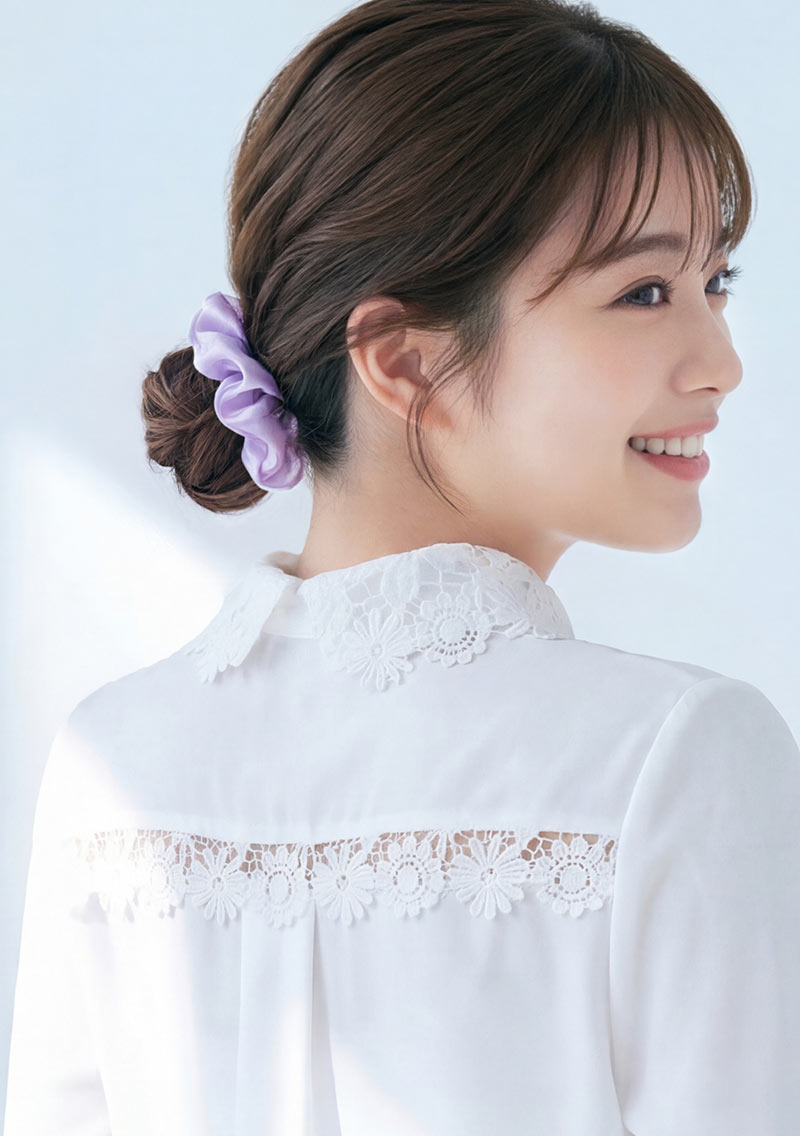 法式微光歐根紗髮圈