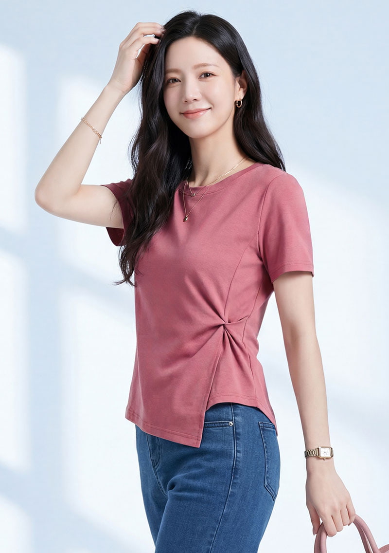 EasyCare 顯瘦扭結設計上衣
