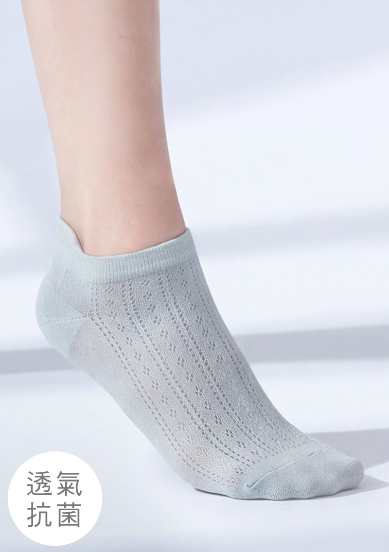 透氣鏤空抗菌防磨短襪