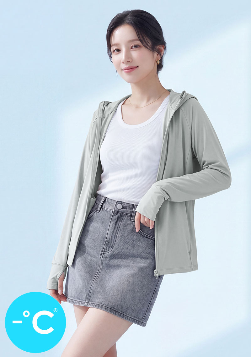 -°C 機能冰涼感【UPF50+防曬】可拆黑膠帽沿外套
