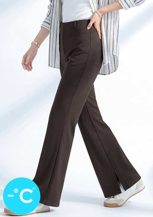 -°C 機能冰涼感美型開衩落地褲