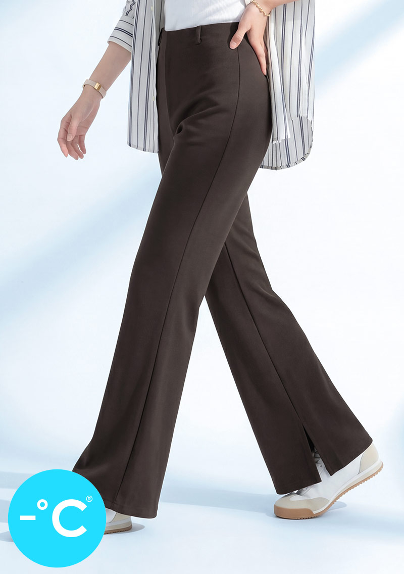 -°C 機能冰涼感美型開衩落地褲