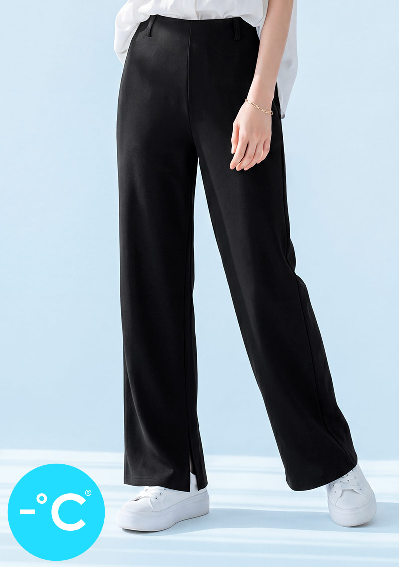 -°C 機能冰涼感美型開衩落地褲