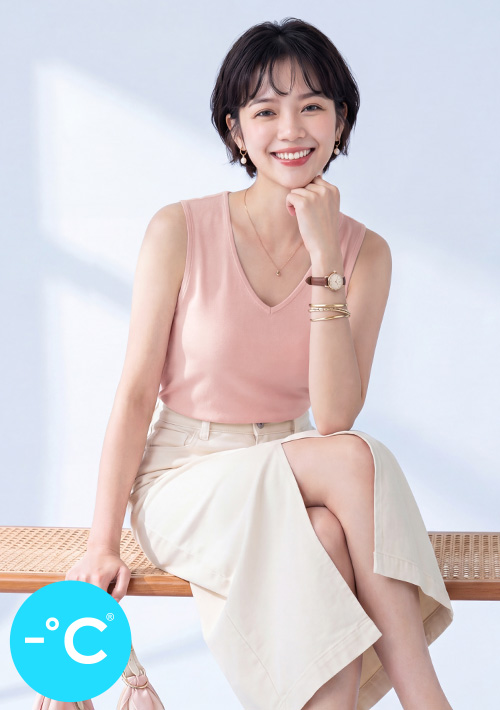 -°C 冰感莫代爾冰絲涼感V領背心