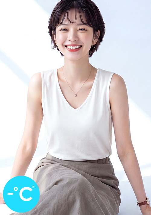 -°C 冰感莫代爾冰絲涼感V領背心