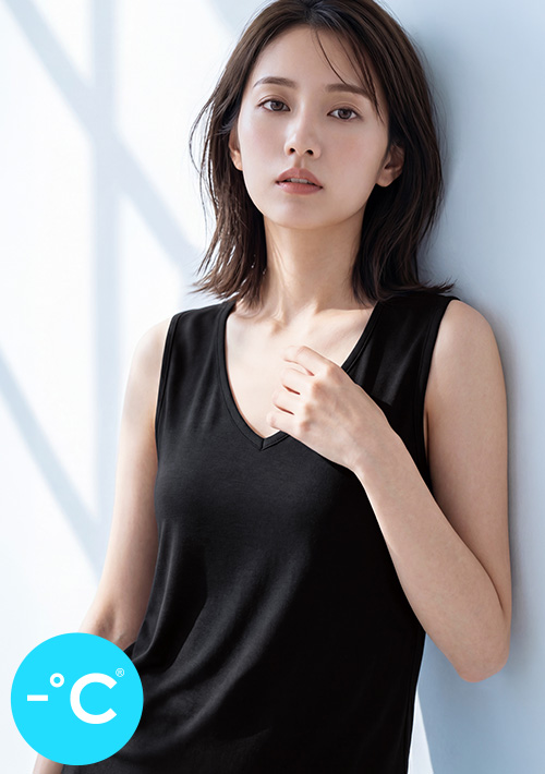 -°C 冰感莫代爾冰絲涼感V領背心
