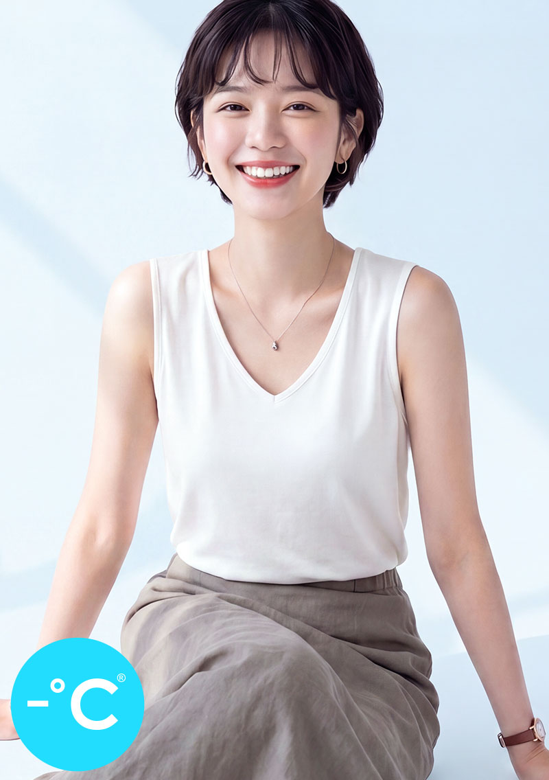 -°C 冰感莫代爾冰絲涼感V領背心