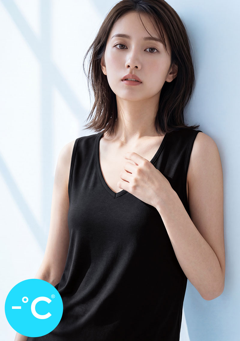 -°C 冰感莫代爾冰絲涼感V領背心