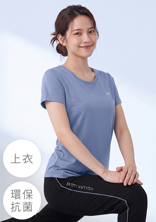 舒適.MIT永續環保材質-抗UV吸排抗菌反光印花運動長褲套裝