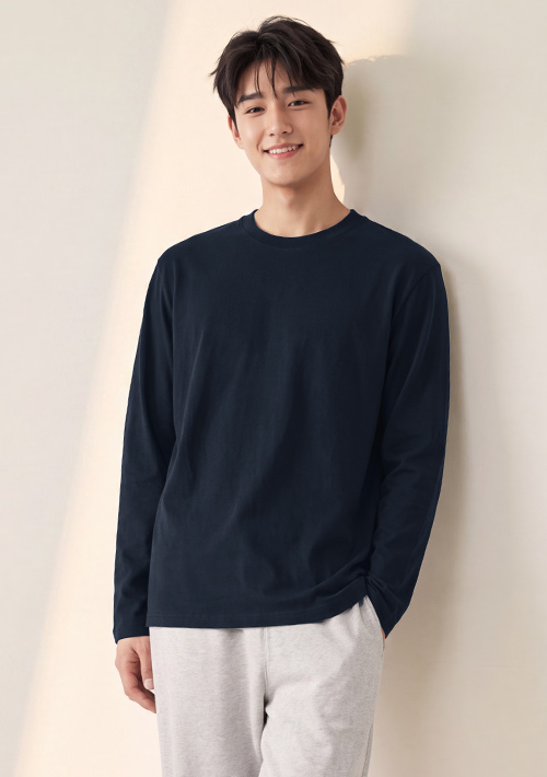 高磅20支精梳棉長袖上衣-男裝
