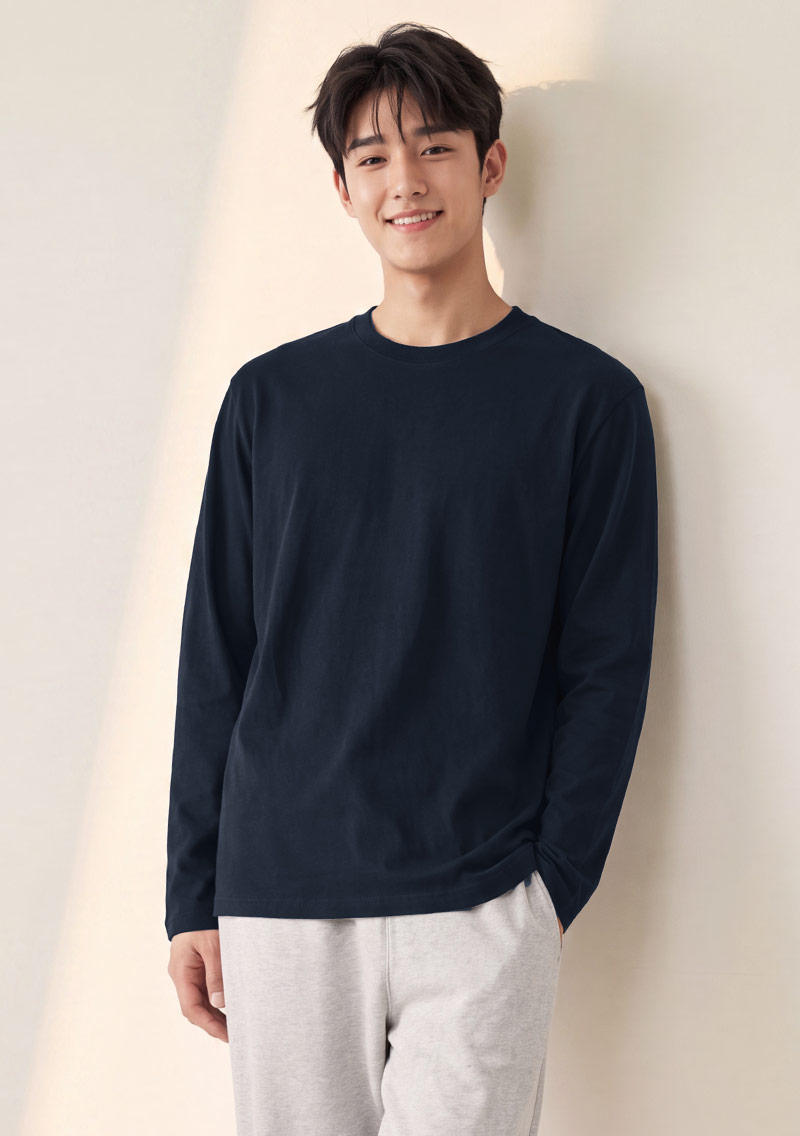 高磅20支精梳棉長袖上衣-男裝