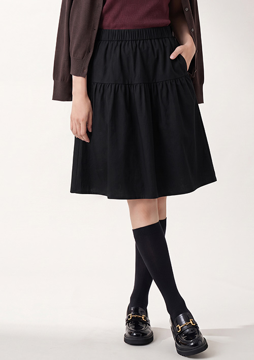 【限時$299】彈性腰休閒裙