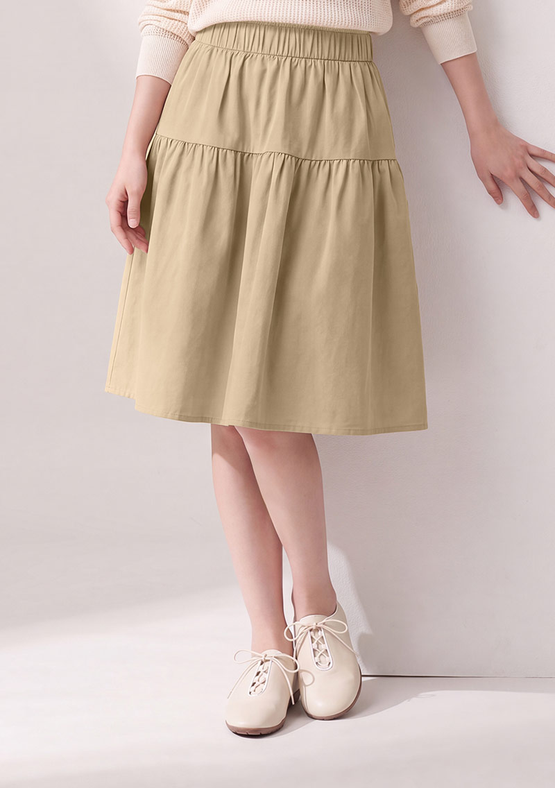【限時$299】彈性腰休閒裙
