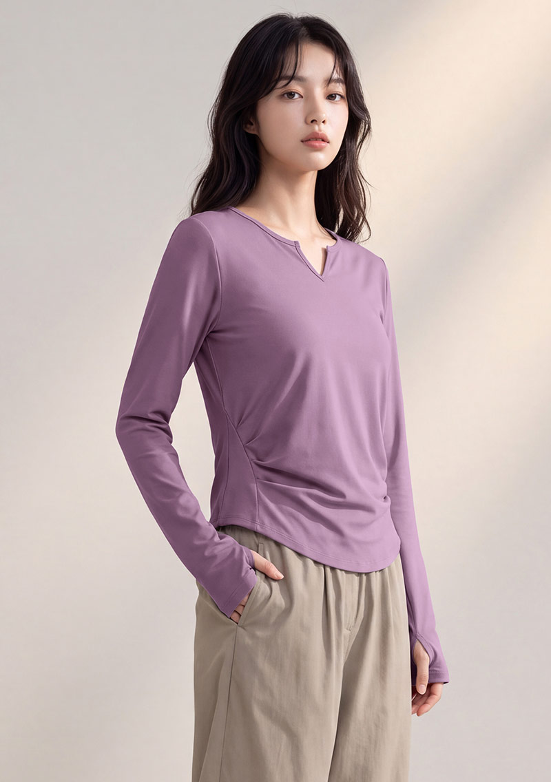 【限時$260】小V領彈力修身運動上衣