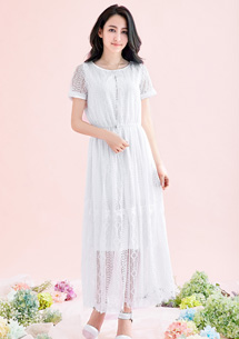 甜美花嫁蕾絲長洋裝