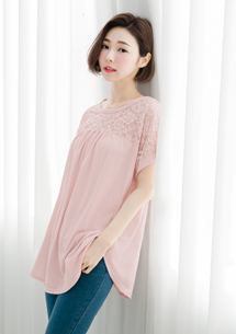 【限時$188】時尚胸抽褶燒花上衣