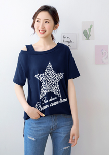 耀眼明星單肩帶上衣