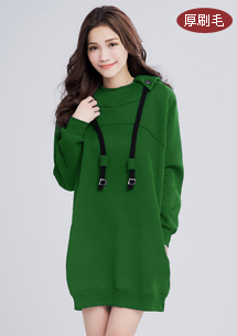 【限時$359】微醺暖感厚刷毛連帽洋裝